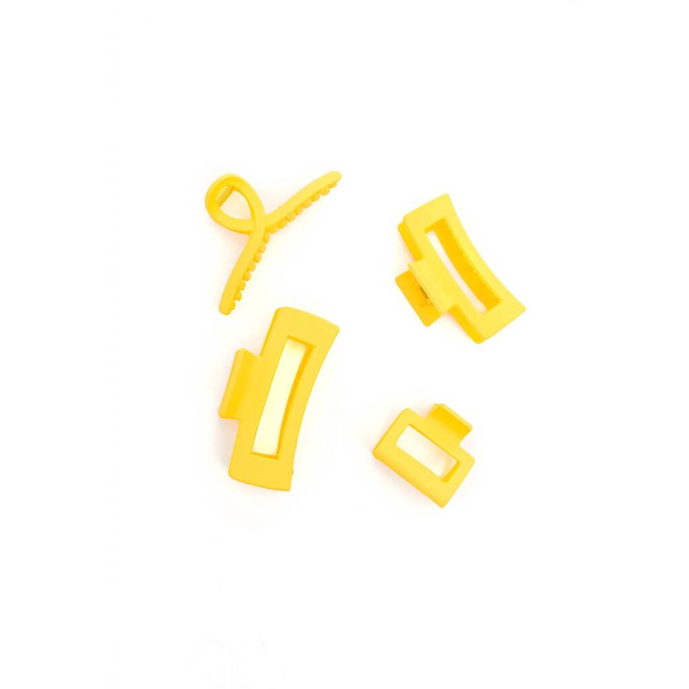 NEW 123 AMORE women's claw clip set in lemon